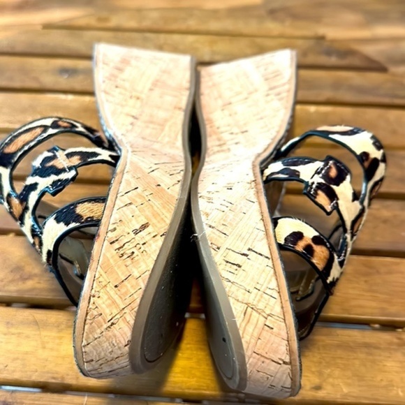 Sam Edelman Platform Slides - Leather uppers. Animal Print. EUC - Size 10M - Picture 3 of 8